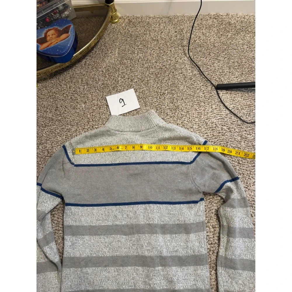 Commerce Boys Nordic Snowflake Quarter Zip Sweater Grey Blue Size 12 NWT